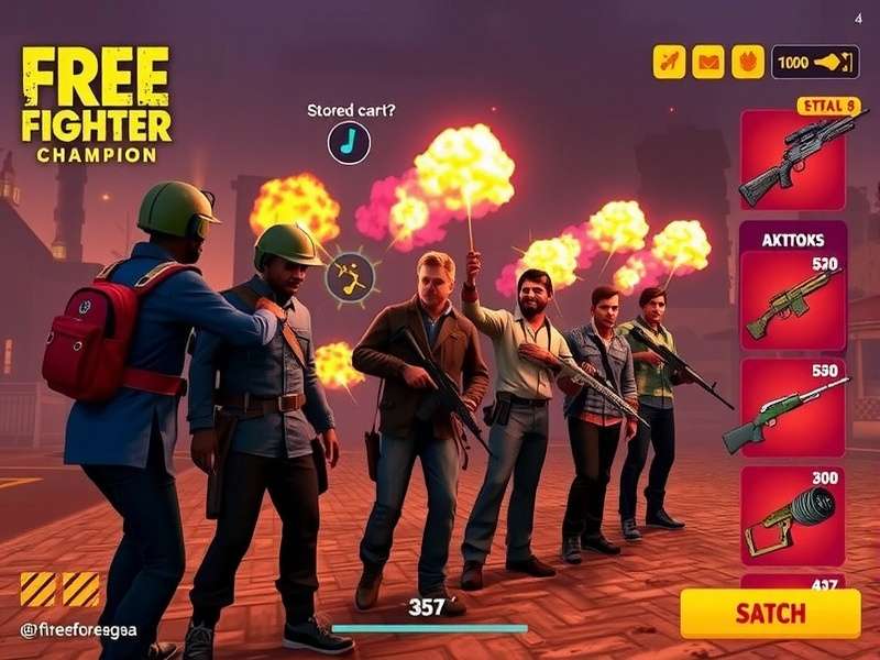 Free Fire Fighter Champion weapon selection screen